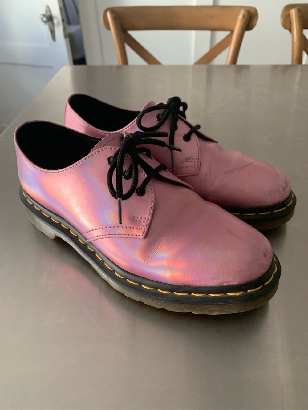 Dr Martens 1461 Iced Metallic Mallow Pink Oxford Shoes Size 39
